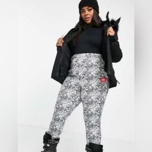 ASOS 4505 Curve ski skinny ski trouser with stirrup in mono animal